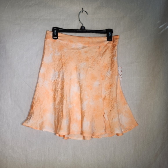 Free People NWT orange Tie-Dye Skirt size 8 with side zip - Picture 2 of 7